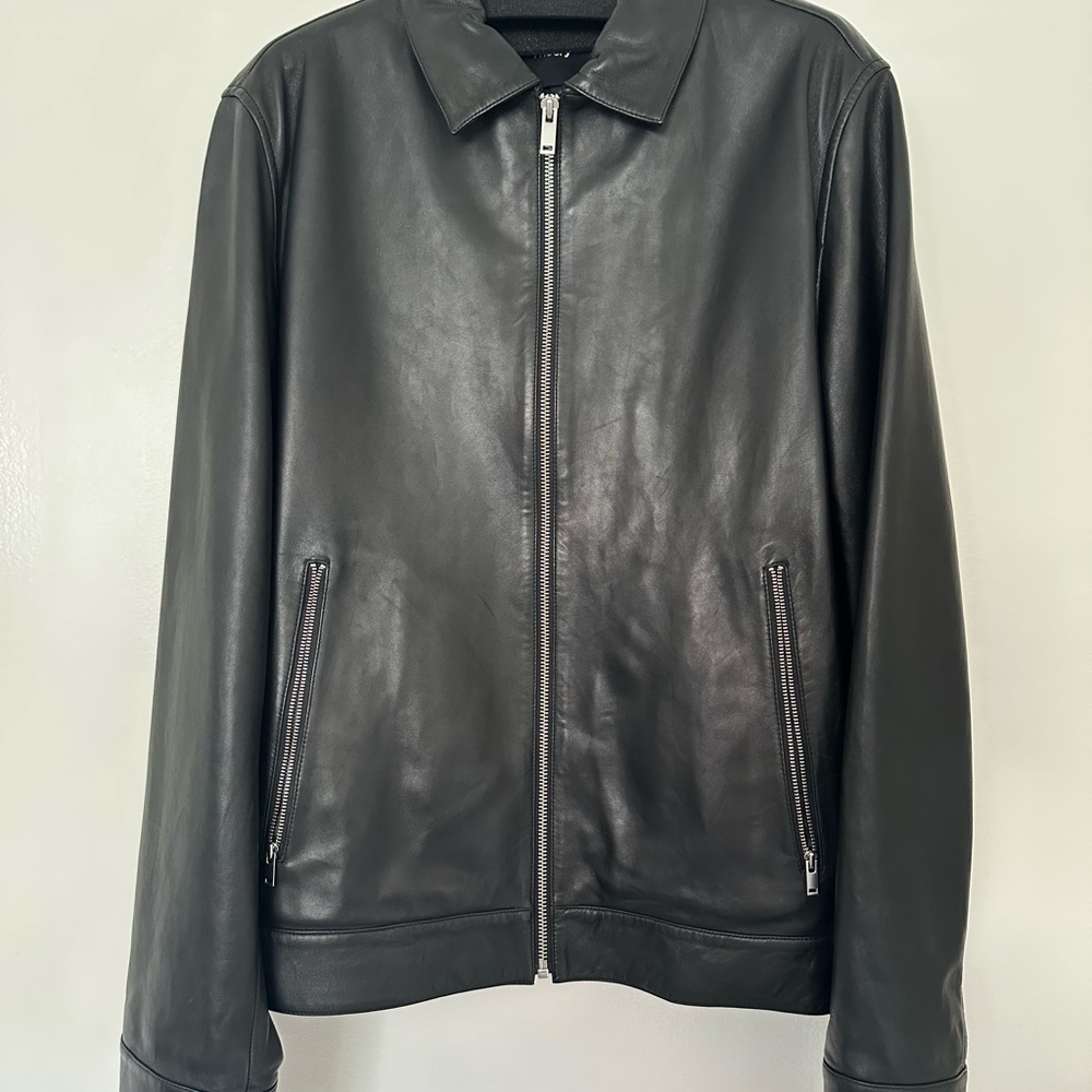 Theory Black Leather Jacket